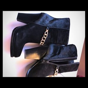 3.1 Phillip Lim Black Calf Hair Chain Boots size 7